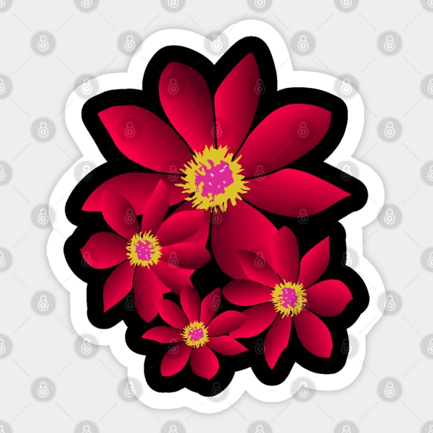 Pink flowering flower, flowery, floral pattern bloom Sticker by rh_naturestyles